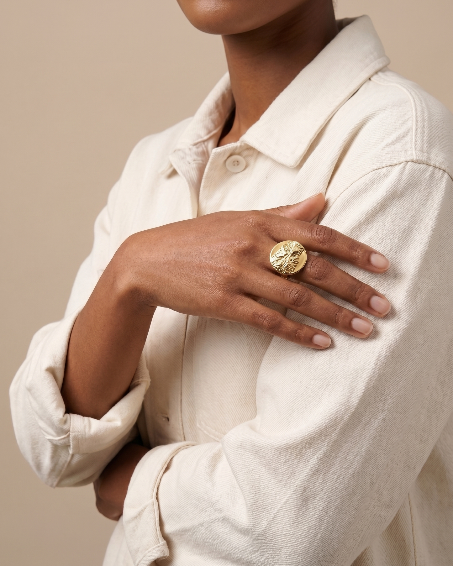 Statement Disc Ring | 9k Gold