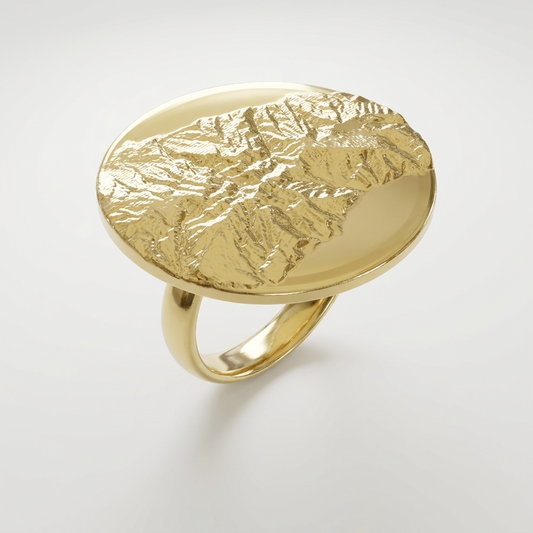 Statement Disc Ring | 9k Gold